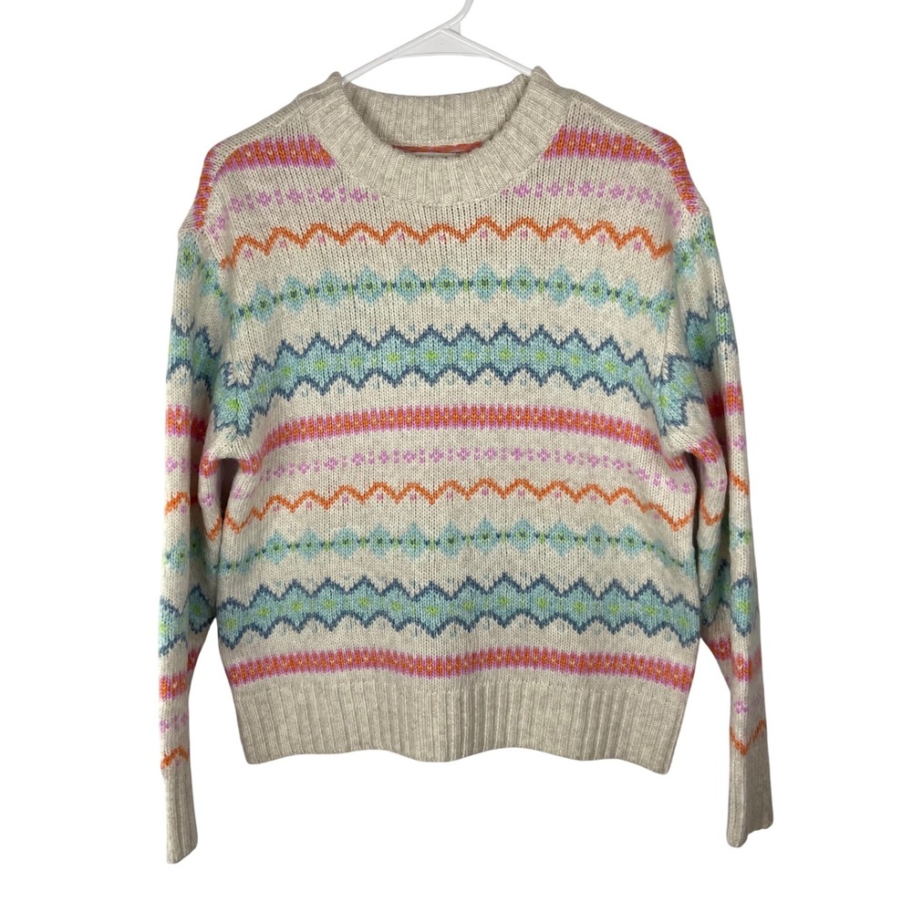 American Eagle Fair‎ Isle Sweater Womens XS Multi Color Crew Neck Knit